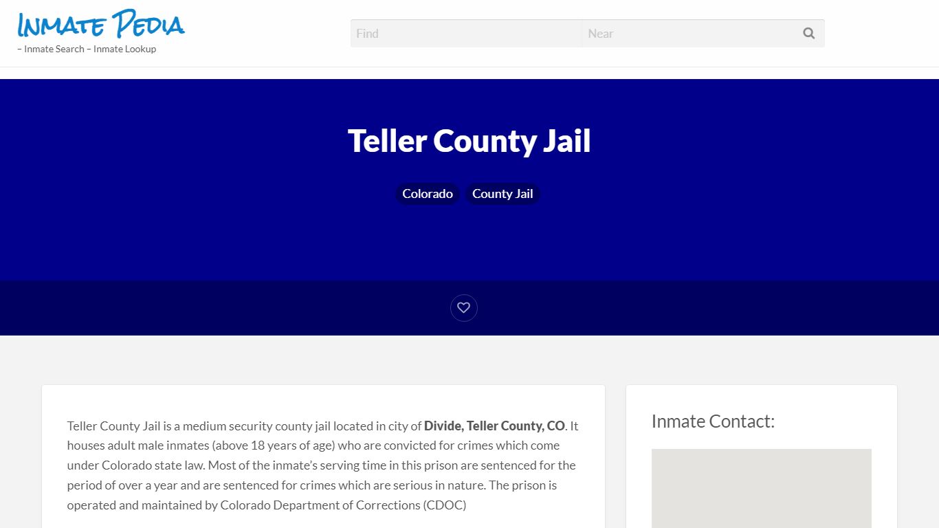 Teller County Jail – Inmate Pedia – Inmate Search – Inmate ...